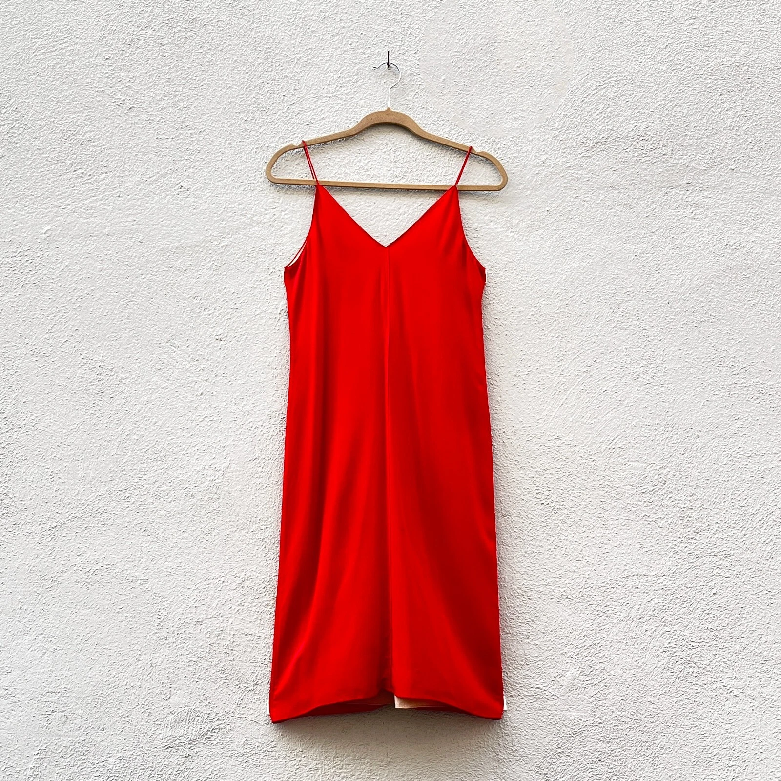 Abito T by Alexander Wang rosso seta scollo a V slip taglia XS
