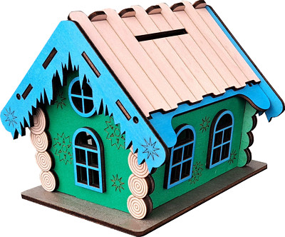 Sparschwein Spardose Sparbüchse Moneybox Sparbox Aus Holz in Style Haus / Hütte