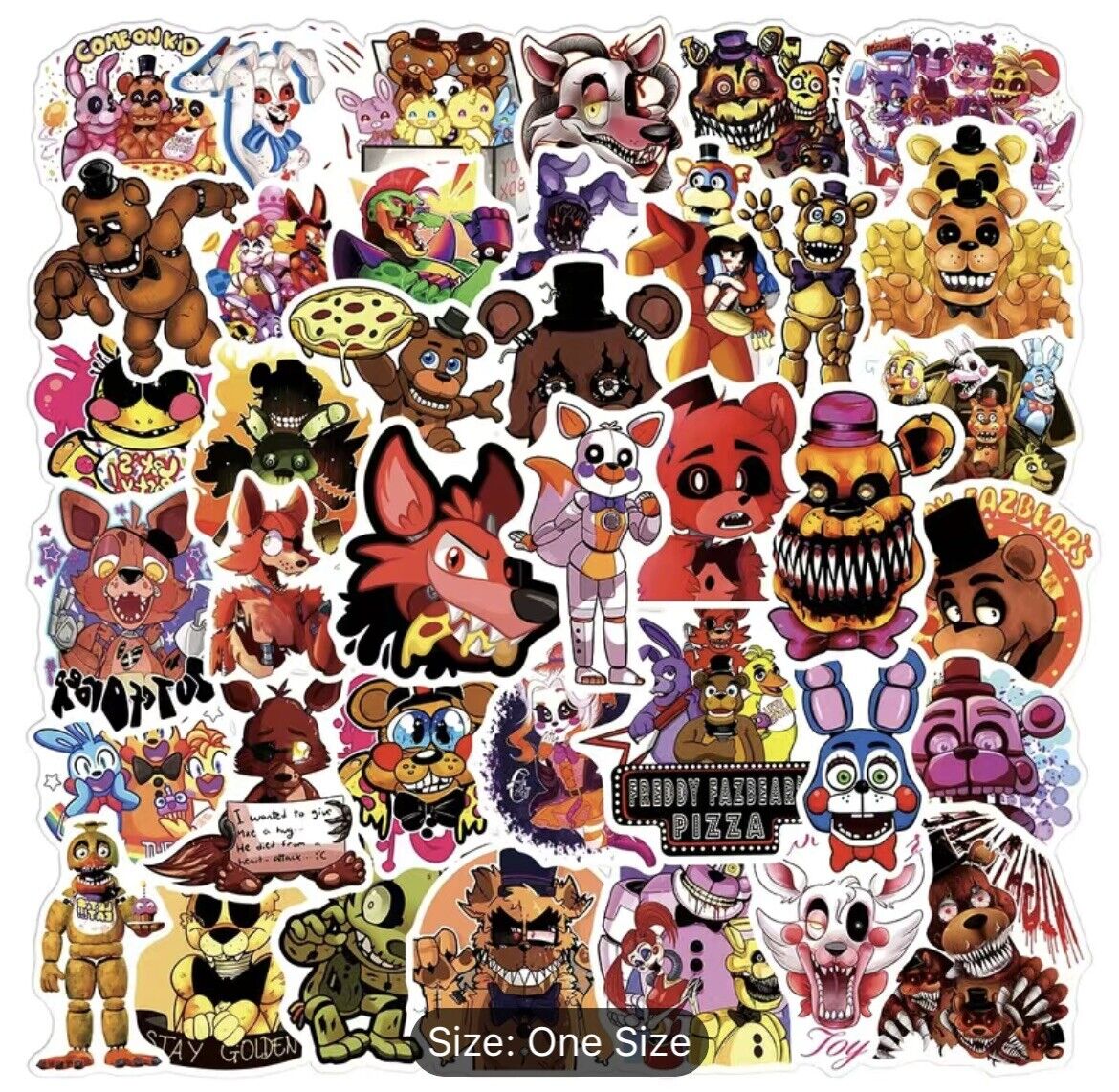 Mini FNAF Stickers, CUTE, Die Cut, Five Nights of Horror 