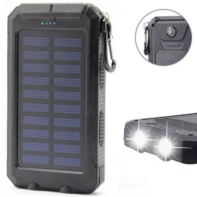 500000mAh Dual USB External Solar Power Bank LED Battery