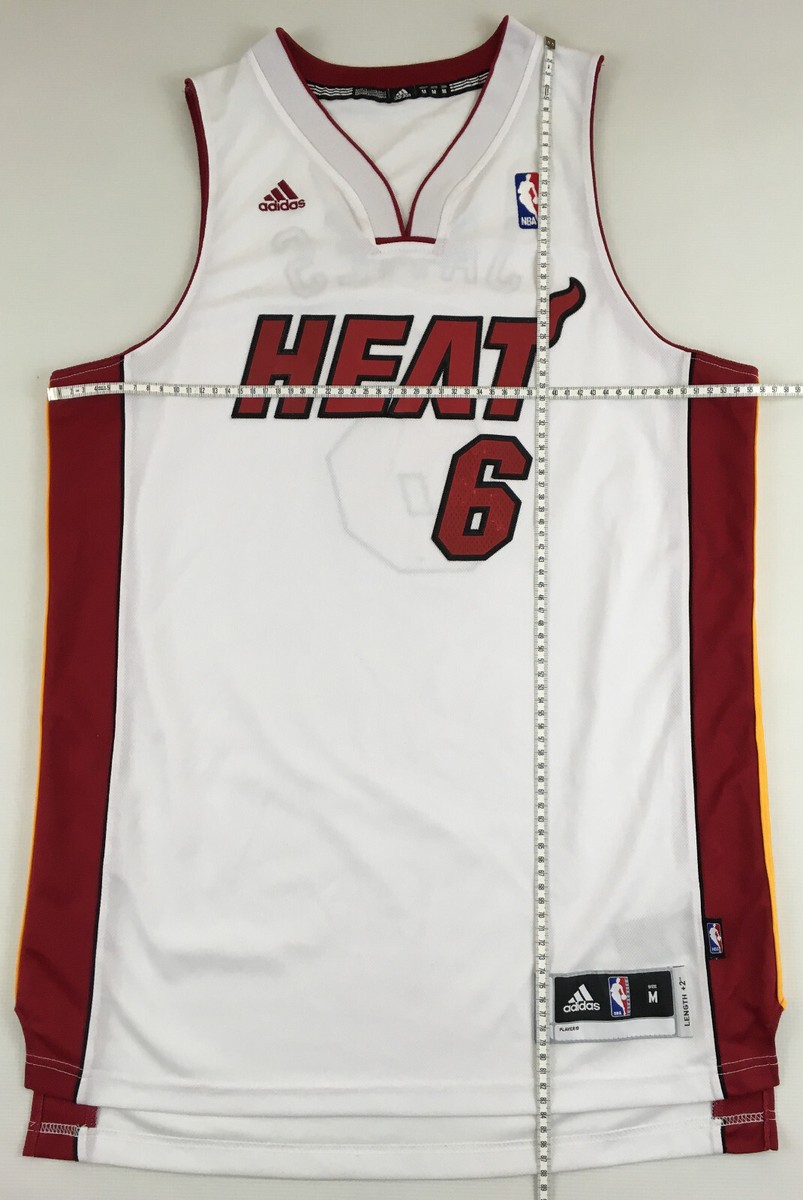 Miami Heat NBA #6 LeBron James Adidas stitched sewn swingman