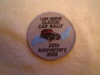 LAKE GENEVA, WI.  CLASSIC CAR RALLY JACKET PATCH FROM 2002 25TH ANNIVERSARY