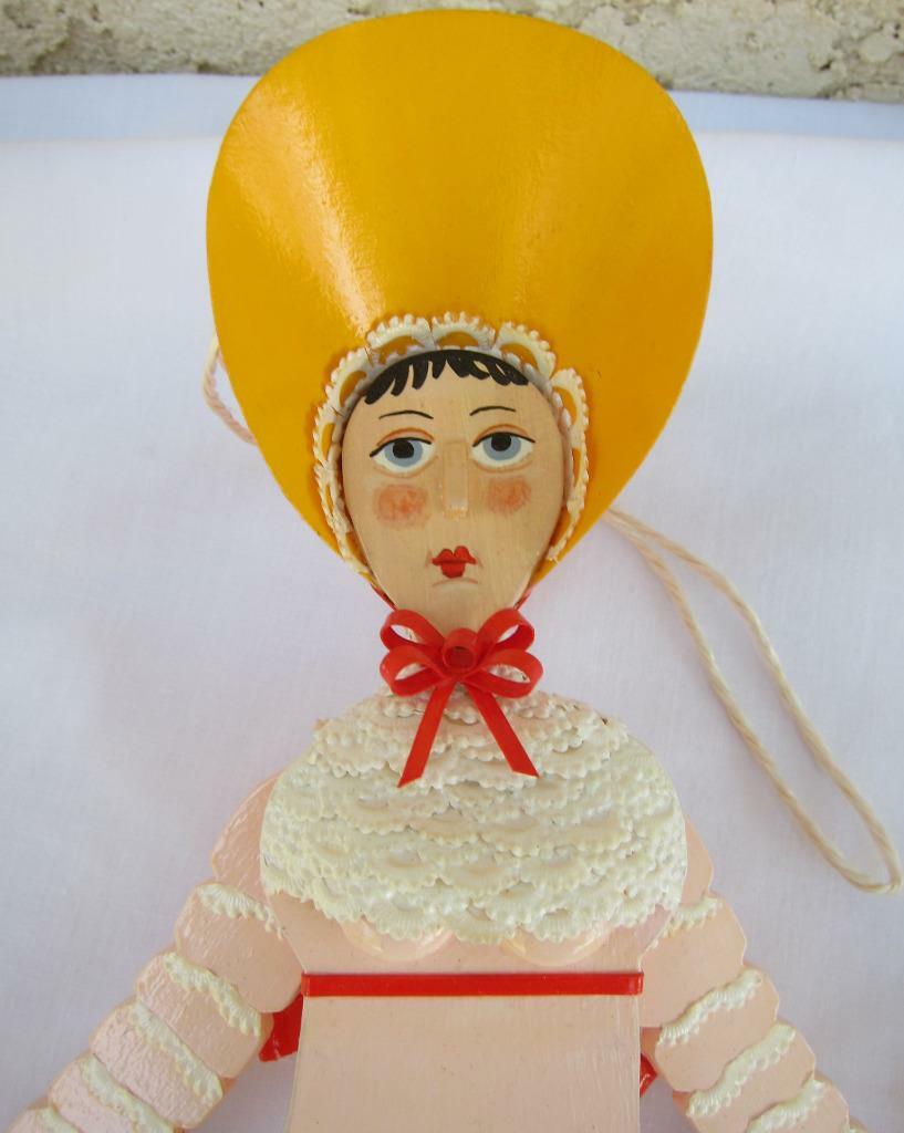 Victorian Mother & Child Wood Jumping Jack Pull String Toy