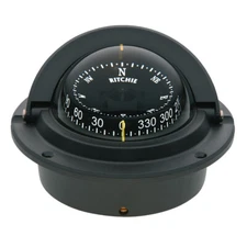 Ritchie Marine F-83 Voyager Boat Compass Flush Mount Black 12V Lighted 3" Dial