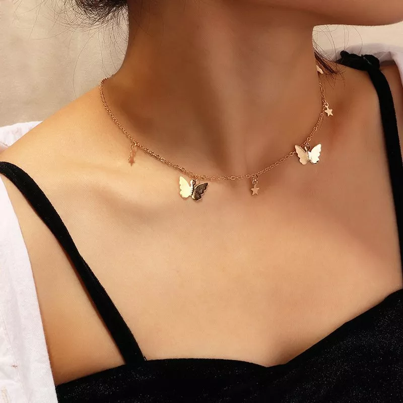 Fashion Butterfly Star Gold Plated Pendant Necklace Clavicle Chain Choker Women