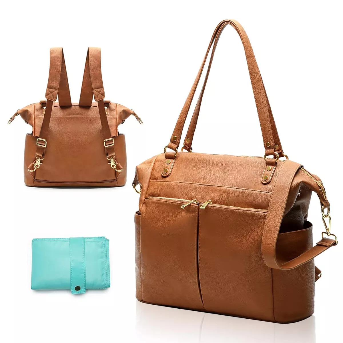 Leather mom backpack top
