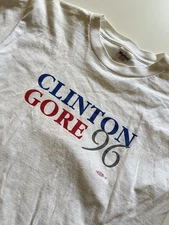 Vtg 90’s Hilary Clinton Gore Presidency Promo Single Stitch Tshirt Made in USA