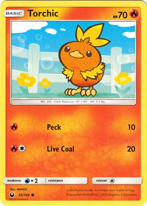 x4 Torchic - 26/168 - Common Pokemon SM7 Celestial Storm M/NM