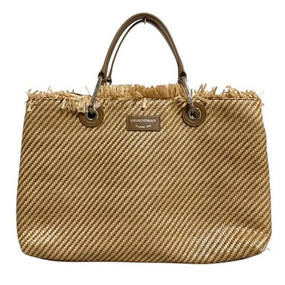 EMPORIO ARMANI MyEA Small Shopper Woven 2-Way Tote Bag in Natural