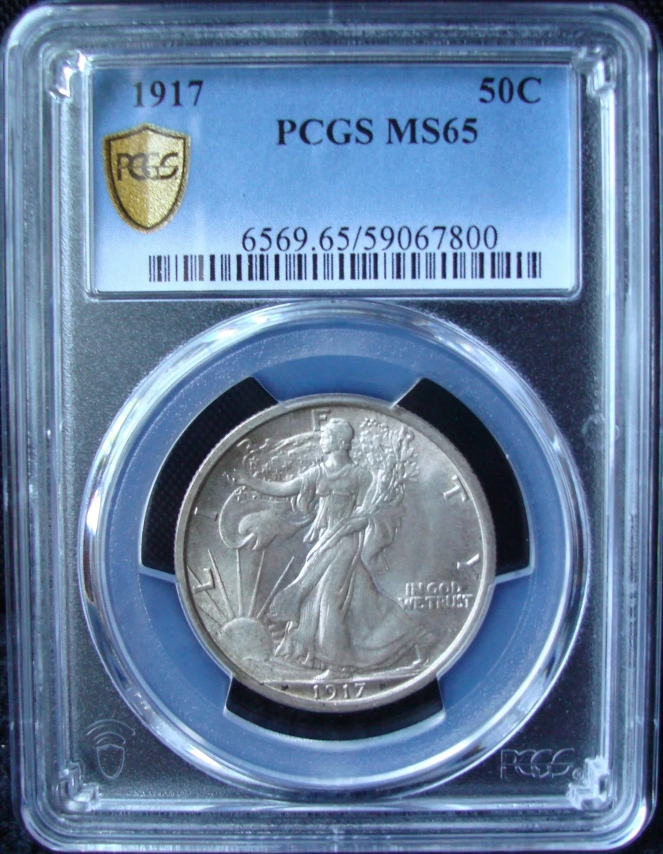 MS 65 Graded 1917 Year Liberty Walking Half Dollars (1916-1947