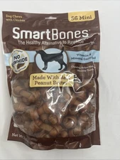 Mini Bones with Real Peanut Butter 56 Count, Rawhide-Free Chews for Dogs 