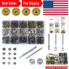 Complete 60 Set Mixed Metal Snap Fasteners with Installation Tool for Crafts