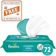 Pampers Baby Wipes, Complete Clean Baby Fresh Scented, Gently Cleans, 72 Total