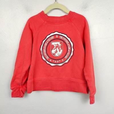 Zadig & Voltaire Sweatshirt Kids 6 Red Terry Pullover Academia Crest Emblem