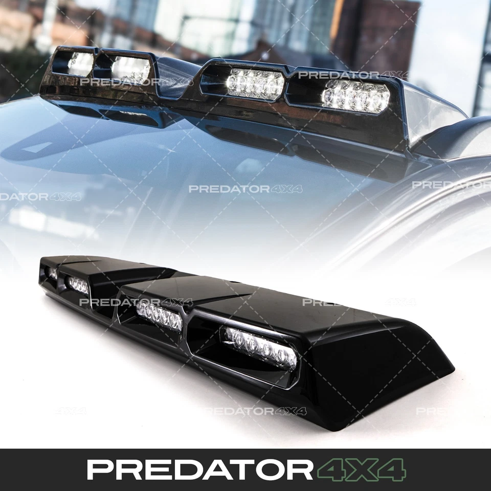 QUAD POD ROOF MOUNTED LIGHT GLOSS BLACK WHITE LEDS FOR TOYOTA HILUX MK9 2021+