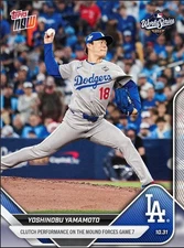 Yoshinobu Yamamoto World Series Game 6 Win 2025 MLB Topps NOW - Card 916