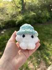 Crochet Mushroom Plush with Hat Handmade Mini Amigurumi Cute Desk Buddy