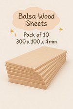 Balsa wood Sheets 300x100x4mm Pack Of 10 UK Seller Crafting & Prototyping 