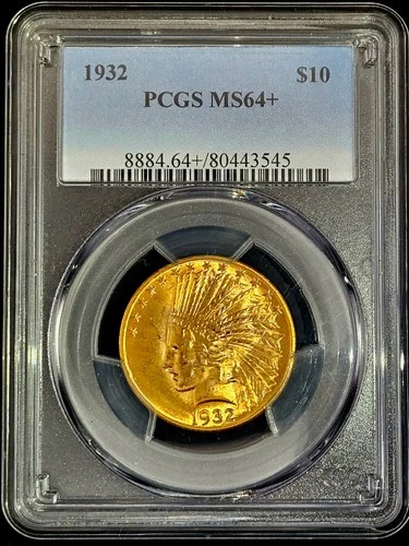 PCGS MS64+ 1932 Indian $10 Gold Eagle 0.4838 Oz Gold US Coin 80443545