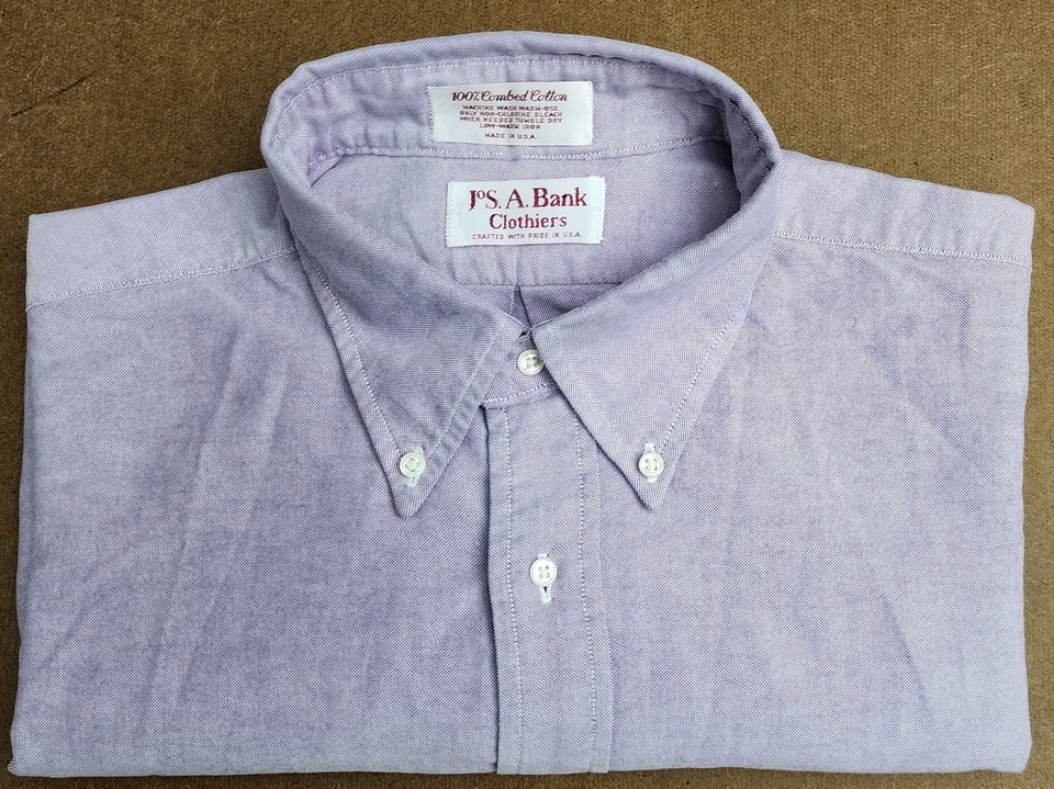 Vtg Jos A Bank Men's Lavander Purple Oxford Button Down OCBD Shirt 17 USA Ivy. - Image 2 of 4