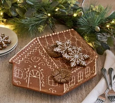 Bestseller Gingerbread House Stoneware Serving Platter. PotteryBarn NEW