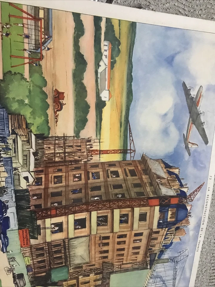 Carte scolaire Pédagogique Rossignol 76x56 Cm Histoire  Le maquis - Photo 4/4