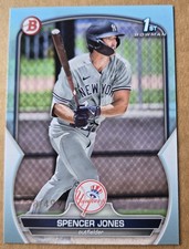 Spencer Jones 2023 Bowman Prospects 1st Sky Blue /499 BP-139 Yankees