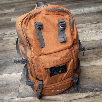 Mountaintop Hiking Backpack Traveling Outdoor Adventure 40L Bag Orange Rust