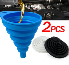 2pcs Foldable Silicone Car Engine Funnel Oil Petrol Changing Fluid Filling Tool