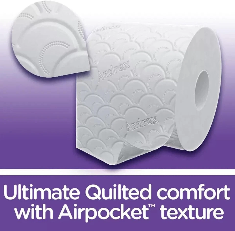 Andrex Ultimate Quilted Roll Tissue Paper Strong Soft Air Pocket Pack of 48 Roll - Image 4 of 4