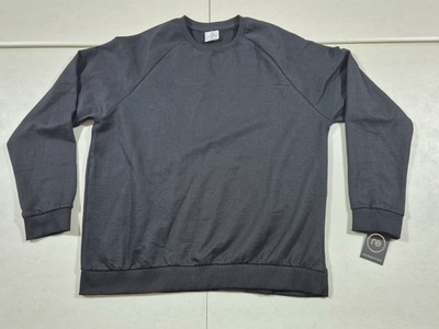 Real Essentials Men's Black Sweatshirt size XL, Fleece Crew Pullover, BNWT