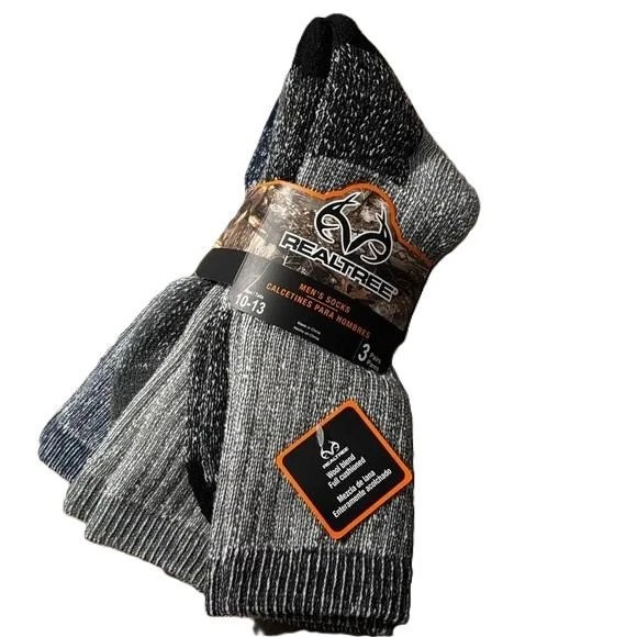 3 NEW PAIRS MENS REALTREE CREW SOCKS WARM WOOL BLEND HUNTING SOCKS 10-13 - Image 2 of 2