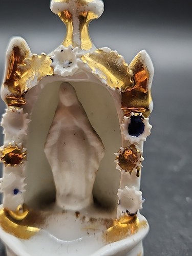 Antique French Porcelain Miniature Holy Water Font Figurine Victorian 1800'S? - Picture 3 of 12