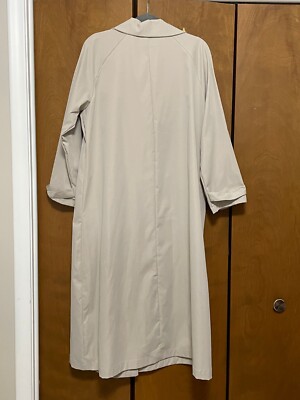 Raglan Sleeve Single Breasted Trench Coat Light Grey Gray Size M