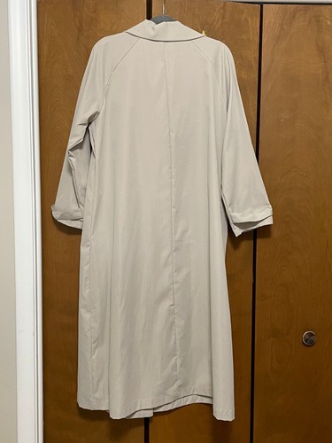 Raglan Sleeve Single Breasted Trench Coat Light Grey Gray Size M - Picture 7 of 12