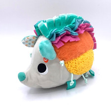 Fisher Price Touch  Cuddle Hedgehog Plush Rattle Stuffed Animal Textures Toy 8  