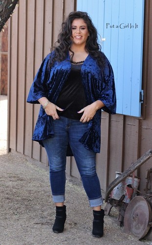 New PLUS SIZE Womens NAVY BLUE CRUSHED 
