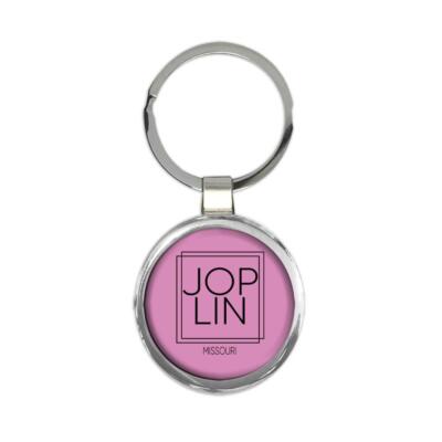 JOPLIN Missouri : Gift Round Keychain Square Modern Minimalist Font