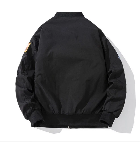 Men Winter Flight Jacket NASA Style Bomber Coats Ma1 Pilot Army Jacket Outwear - Picture 21 of 26