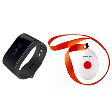 SINGCALL Wireless Nursing Call Paging System 1Waterproof Watch Receiver, 1 Pager