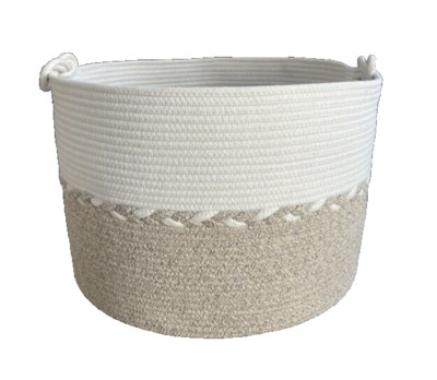 Laundry Baskets Hamper with Handles, Large Cotton Rope Basket 18'' x 18'' x 12''