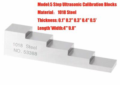 5 Step Ultrasonic Thickness Meter Calibration Block 0.1'' to 0.5'' 1018 Steel NDT