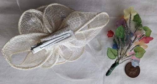 CUSTOMISED FASCINATOR & MATCHING BUTTONHOLE - Picture 8 of 10