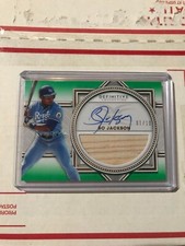 2022 Topps Definitive Green Bo Jackson Auto Game-Used Jumbo Bat Relic 01/10! RAW