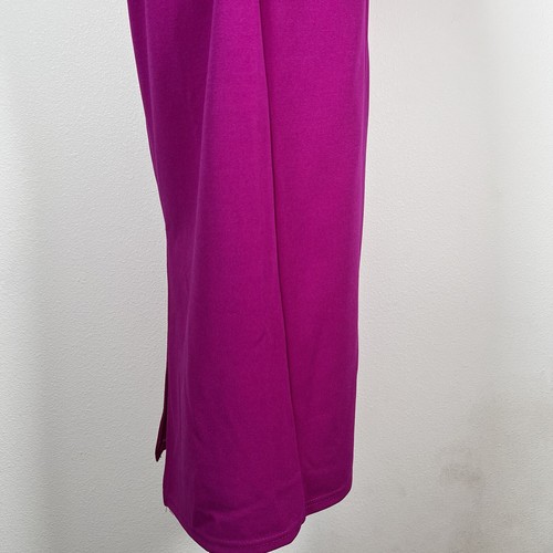 Lulu's Keep You Out Twist Front Dress Size Large NWT Cutout Midi Length Magenta - Picture 9 of 14