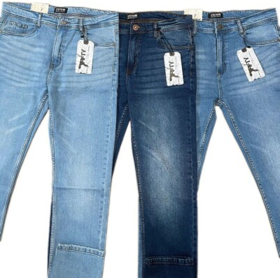Herren Jeans Slim Fit Stretch Denim Bein Hose Pants UK Bundgrößen weich normal