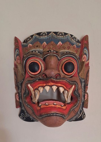 Vintage handgefertigte balinesische Barong Holz Maske Indonesisch - Bild 1 von 4