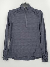 Kirkland Womens Jacket 1/4 Zip Size Medium Gray Polyester Blend Stretch
