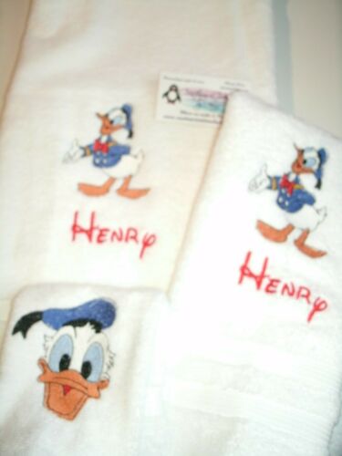 Donald Duck Personalized 3 Piece Bath Towel Set - Afbeelding 1 van 4