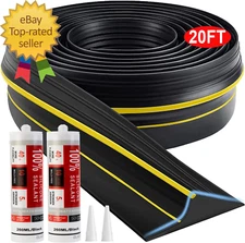 Universal Garage Door Threshold Seal Strip 20FT Kit Bottom Waterproof Rubber Wea